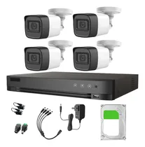 Comprar Hikvision Kit De 4 Camaras De Seguridad Exterior Metalicas Con Micrófono Integrado + Disco Duro 2tb Modelo Hik5mpslq-plus-sc+2tb Video Vigilancia Turbohd 1080p Cctv 4 Cámaras Bala