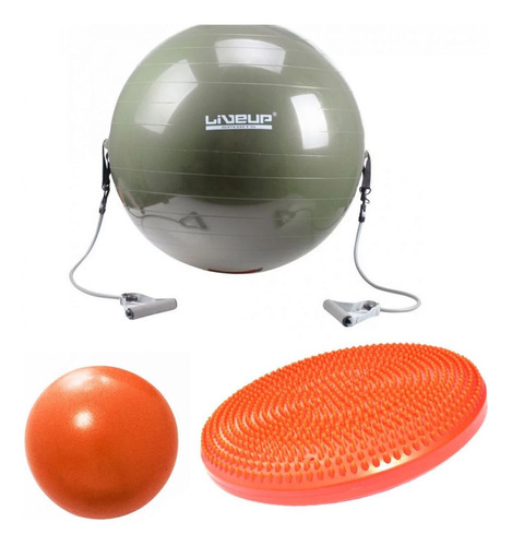 Kit Disco De Equilíbrio + Bola 65cm Com Extensor + Over Ball