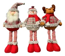 Comprar 3 Monos Patas Larga Pascuero Reno Mono Nieve Muñecos Navidad Color Rojo Premium