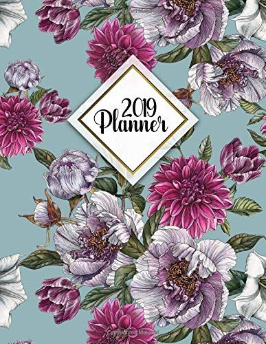 2019 Planner Peonies, Datura Flower, Dahlias And Tulips Flor