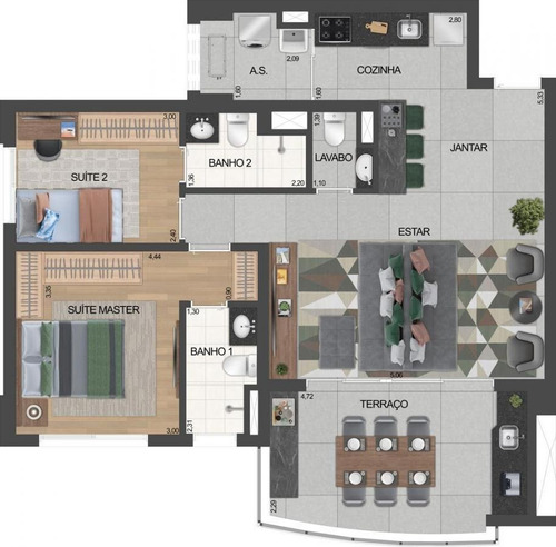 Imagem 3 de 15 de Apartamento Para Venda Em São Paulo, Brooklin, 3 Dormitórios, 1 Suíte, 3 Banheiros, 1 Vaga - 28_1-1575065