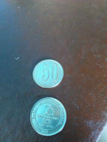  Moneda De 50 Céntimos,70 Aniversario Del Bcv