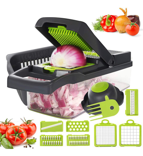 Vegetable Chopper, 12 In 1 Mandoline Slicer Food & Onion Ch.