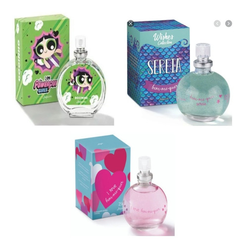 Kit Com 3 Perfumes 25ml Docinho,sereia E I Love Jequiti | MercadoLivre