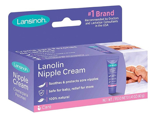 Crema De Lanolina Lansinoh Para Pezones 40gr Pezonera