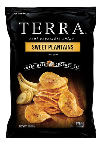 Terra Sweet Platanos Chips, 5 Oz (paquete De 12)