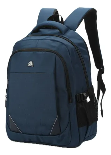 Mochila Ejecutiva Para Notebook - 6 Meses De Color Azul marino Diseño de la tela Liso