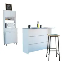Comprar Kitchen 18 Mueble Microondas + Barra De Cocina - Blanco