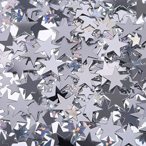 Glitter Confetti Estrellas Plateadas 10 Y 6mm - 60gr