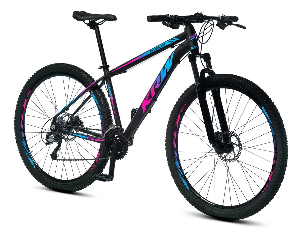 Bicicleta Aro 29 Krw Alumínio 27v Freio Hidráulico R7 Cor Preto