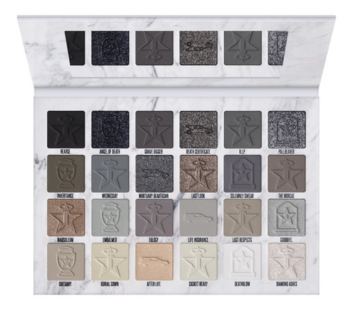 Paleta Sombras Jeffree Star Cremated Gris 24 Tonos Gris