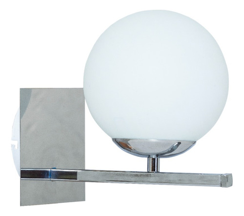 Aplique Elyn 1 Luz Deco Cromo C/ Globo Opal 15cm