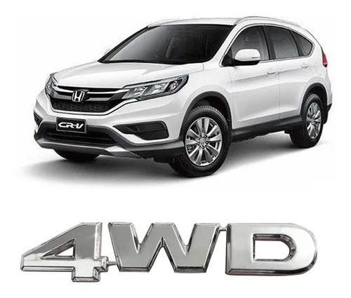 Emblema 4wd - Crv 2015/..135x24mm Cromado Adesivo Automotivo