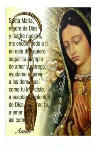 10 Llaveros Recuerdo De La Virgen De Guadalupe Con Tarjeta