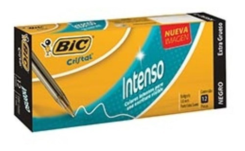 Bolígrafo Bic Cristal Intenso 1.6 Mm Negro C/12 - 93968 /v