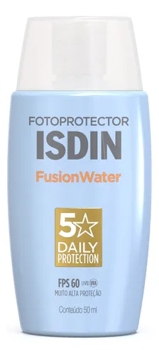 ISDIN Protetor Solar Facial Fusion Water 5 Stars Sem Cor FPS 60ml