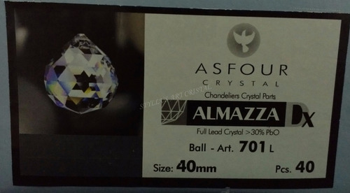 Bola Cristal Asfour Fengshuí 4,0 Cm Pronta P/ Teto 108 Faces