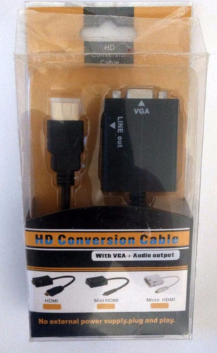 Cable Adaptador Hdmi A Vga Para Proyector