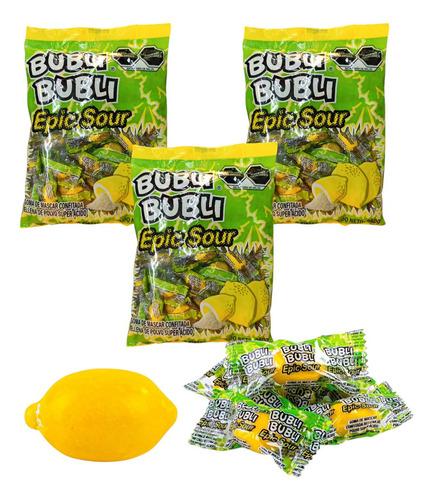 Bubli Bubli Epic Sour 300pz 1.5kg Goma Mascar Confite Limón