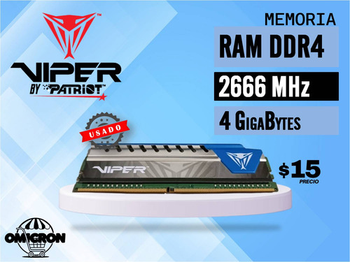 Patriot Viper Elite Pve48g266c6kbl 4 Gb 2666 Mhz Cl16 Ddr4 (Usado)