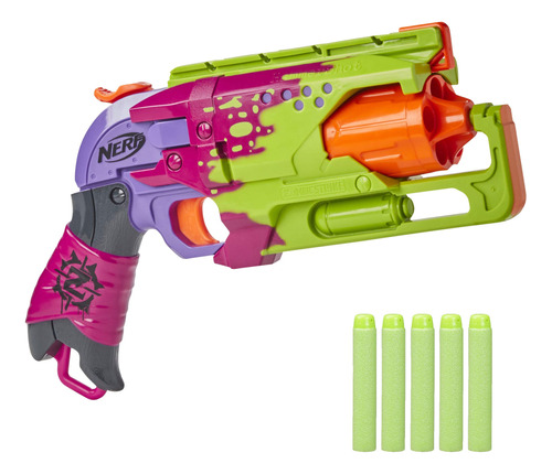 Nerf Zombie Strike Hammershot Blaster, 5 Dardos Oficiales -