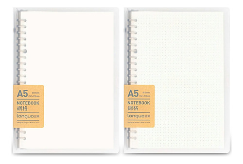Libreta Anillada Languo Tipo Binder A5 Con Sistema Refill Color Cuadros