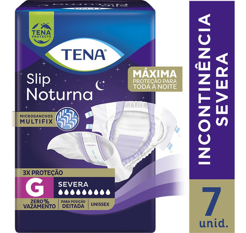 Fraldas para adultos descartáveis Tena  Slip Noturna G x 7 u