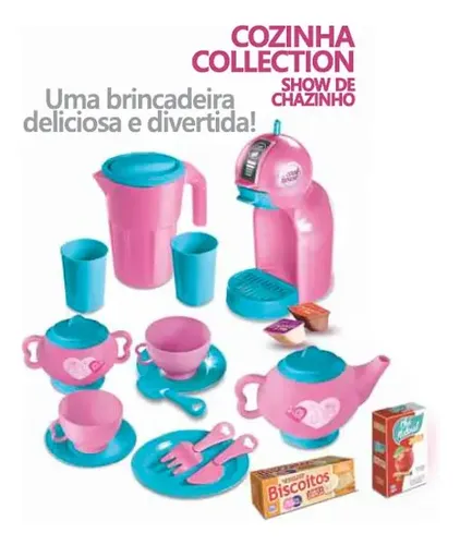 Brinquedo Kit Show De Cházinho 22pçs Zuca Toys Ref.7637 Cor Rosa