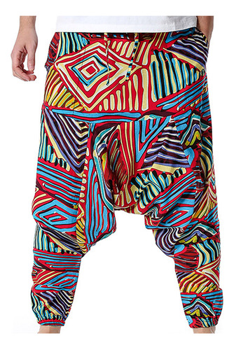 Pantalones Hippie Holgados, Estilo Boho, De Lino, Con Cordón