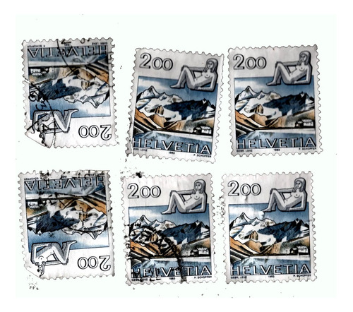 Timbre Postal De Colección Helvetia Suiza  T 211