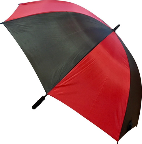 Paraguas Negro Y Rojo Gigante Reforzado Importado