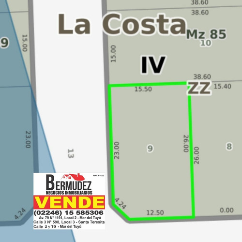 Imagen 2 de 13 de Venta De Lote En Esquina Calle 76 Y 13 En Mar Del Tuyu. Oportunidad De Inversión Y Ahorro