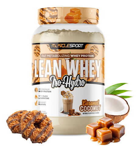 Proteína Musclesport Lean Whey Iso Hydro 2lb Caramel Coconut