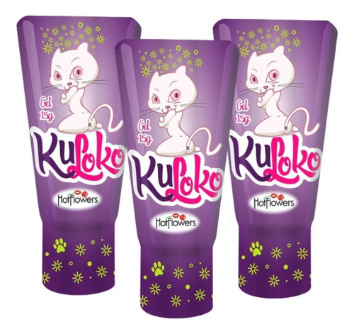 3 Gel Kuloko Excitante Dessensibilizante Hot Flowers 15g