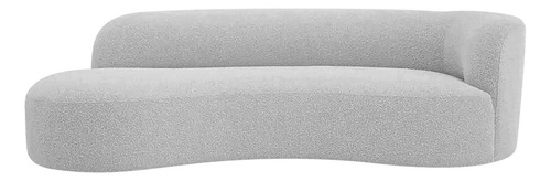 Divã Recamier Orgânico Tokyo 180cm Lado Esquerdo Linho Cor Cinza claro