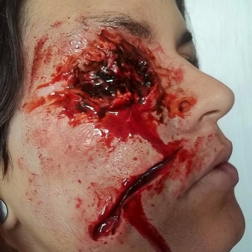 Imagem 5 de 7 de Kit Do Terror Slug Maquiagem Sangue Falso Festas Fantasias