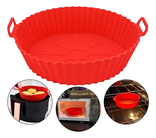 Forma Silicone Assadeira Reutilizável Airfryer Antiaderente