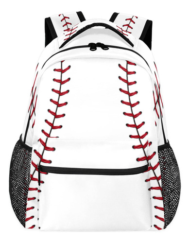 Mochila Grande Con Estampado De Pelota De Beisbol, Mochila P