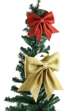 Enfeite Árvore De Natal Laço Grande Dourado Super Brilho | MercadoLivre