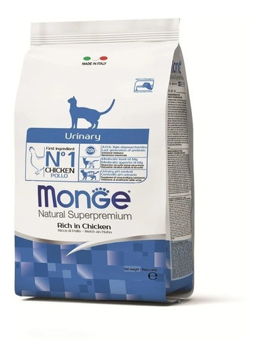 Monge Feline Super Premium Urinary Pollo 1, 5 Kg Con Regalo