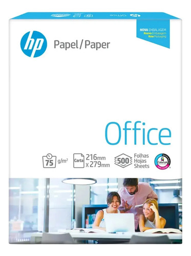 Papel Bond Hp Office Blanco 75 Gramos Carta 500 Hojas