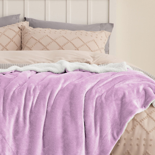 Manta Bedsure Sherpa De Forro Polar, Tamaño Doble, Lila