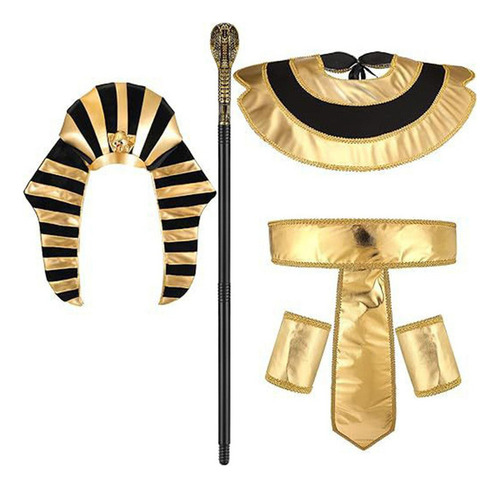 1 Accesorios De Disfraz Egipcio Con Sombrero Y Bastón .