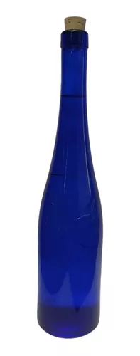 Botella de cristal pequeña con forma de bombilla y tapón de corcho