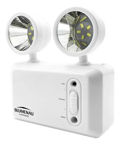 comprar Luminaria Blumenau Bloco Luz De Emergência Farol Led Ajustável Bivolt Cor Cinza 100Vu002F240V