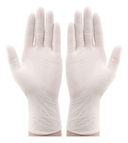 Guantes De Latex Descartable Pack 10 X 100u Large Full Color Blanco Talle L