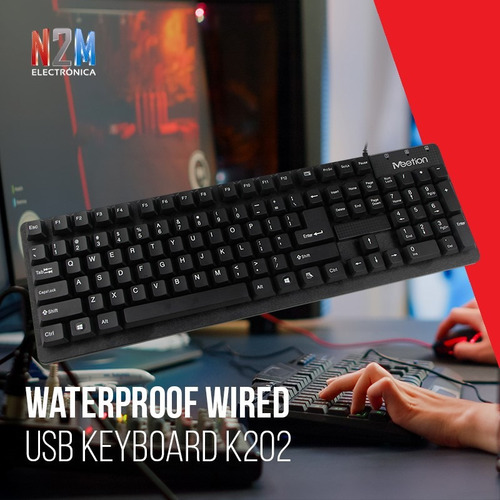 Imagen 6 de 10 de Teclado Estandar Usb Con Cable Impermeable Meetion Mt-k202