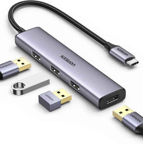 Hub Usb-c - 4 Port Usb 3.0 - Pc / Mac - Aluminio - Premium