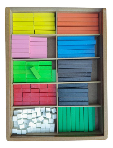 Regletas Cuisenaire Lisa Con 293 Piezas Y Estuche De Madera