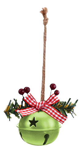 Campana De Navidad Con Lazo, Timbres Campanas Redondas Verde